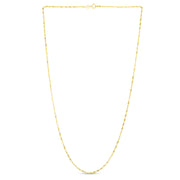 14K Gold 1.3mm Singapore Chain