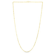 14K Gold 1.3mm Singapore Chain