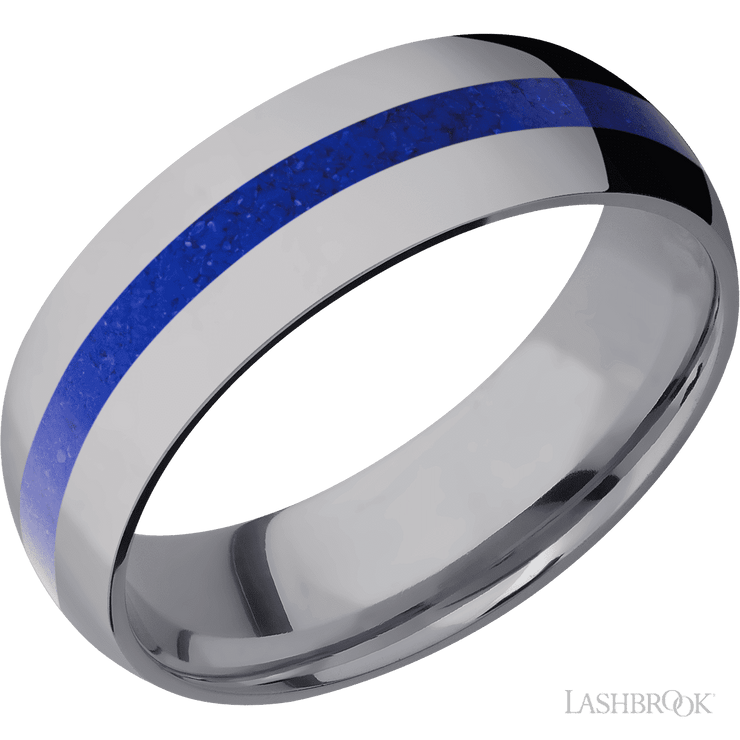 Tantalum with Polish Finish and Lapis Inlay