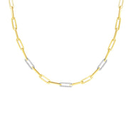 14K .96ct Diamond Paperclip Necklace