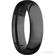 6 mm wide Domed Zirconium band.