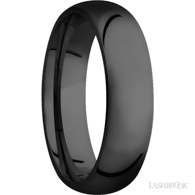 6 mm wide Domed Zirconium band.