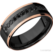 Zirconium with Satin Finish and 14K Rose Gold Inlay