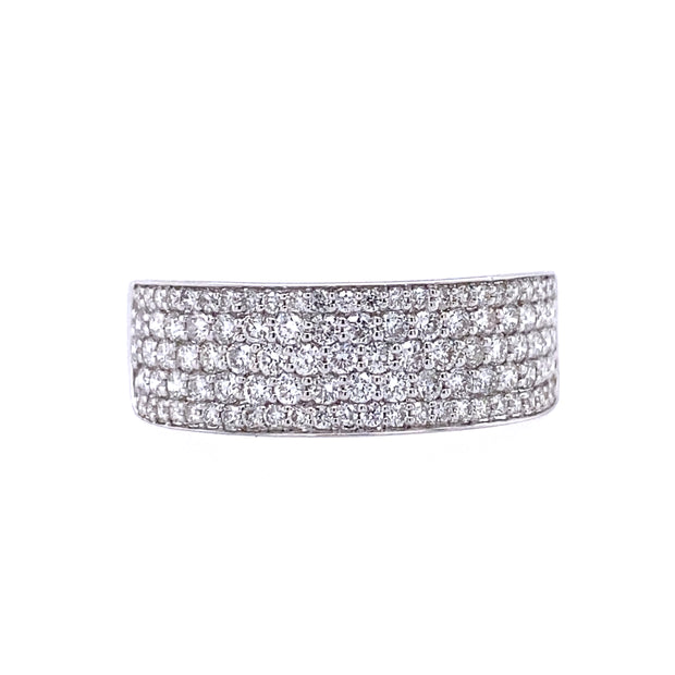 14k White Gold 3/4 CTTW Diamond Pave' Fashion Ring