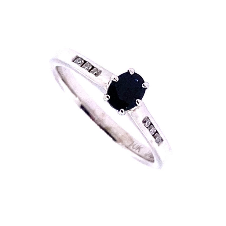 10k White Gold Oval Sapphire Ring